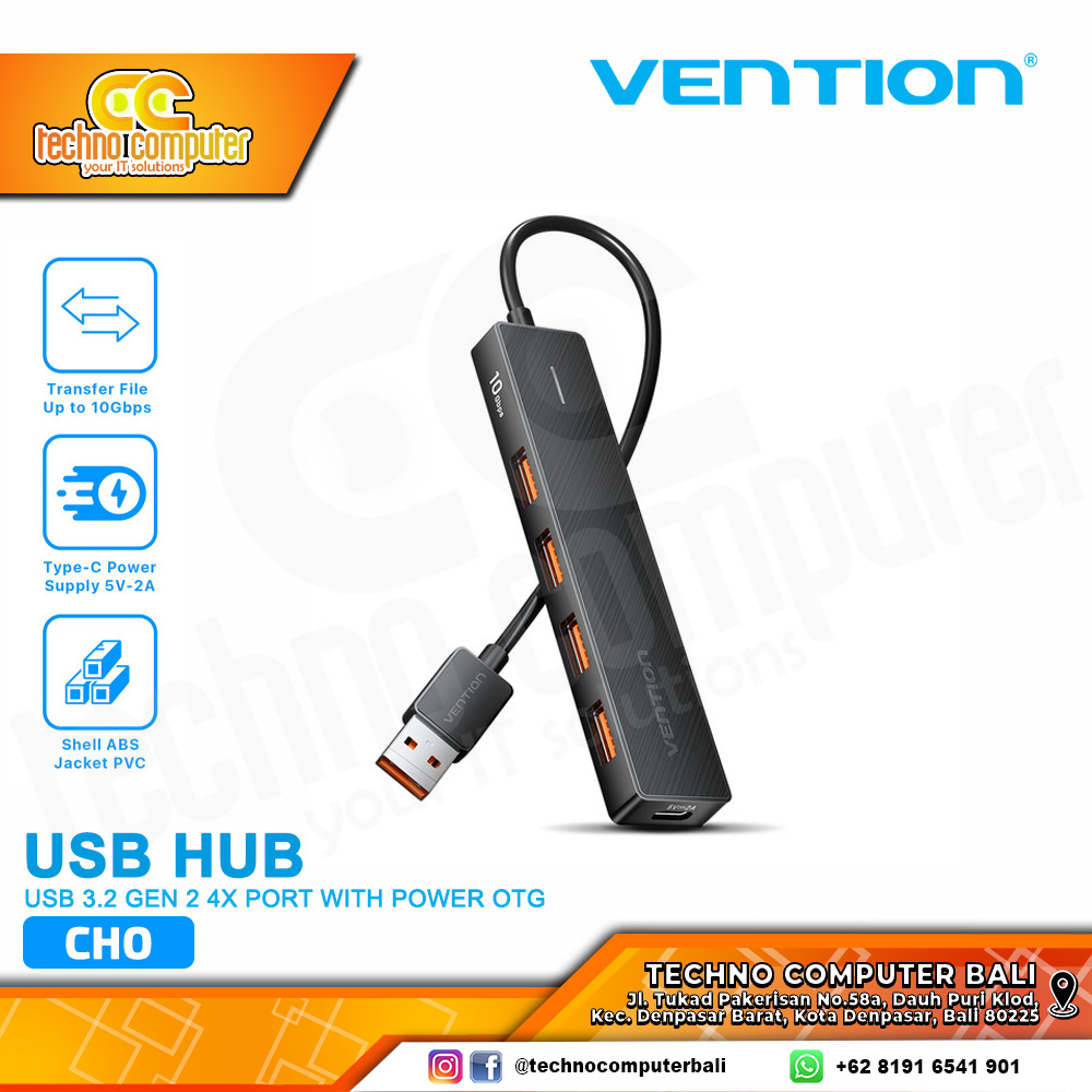 VENTION USB HUB 5in1 3.2 Gen 2 4x Port High Speed Power OTG - CHO 0.15M