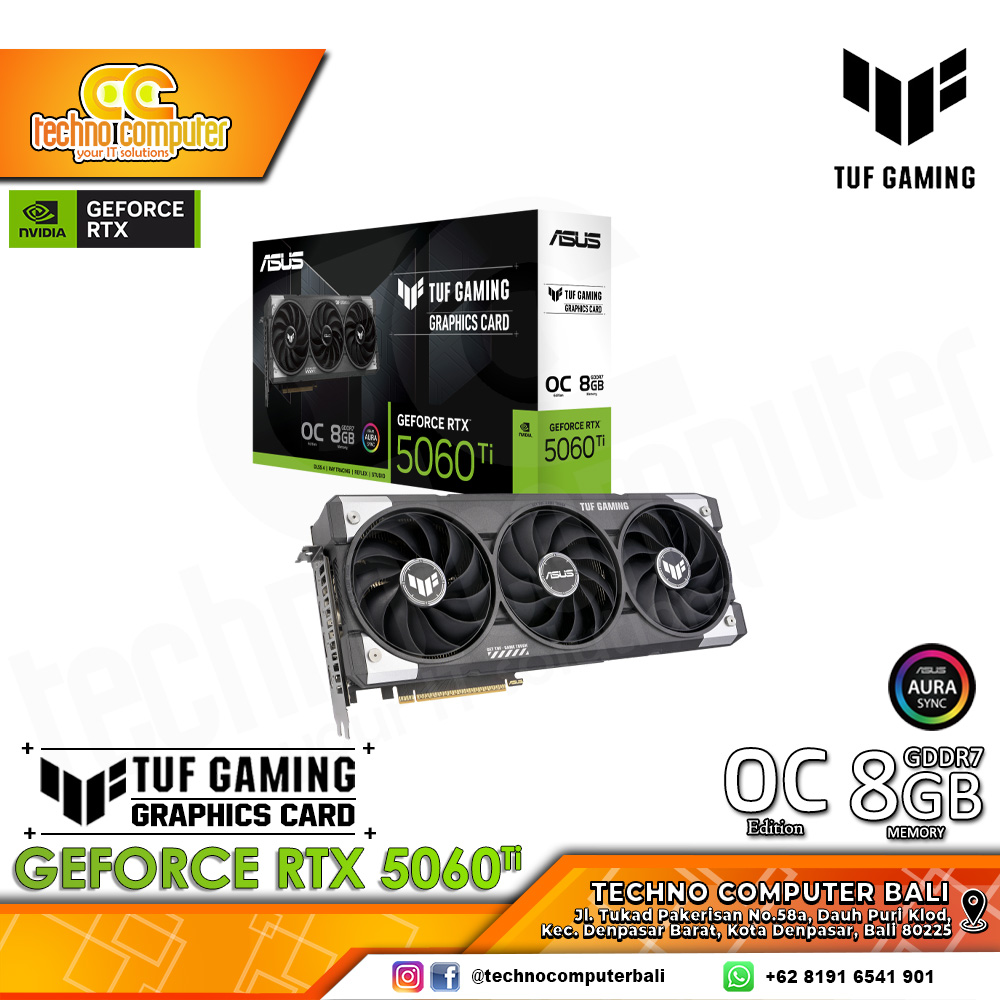 ASUS TUF GAMING NVIDIA GeForce RTX 5060 TI OC Edition 8GB GDDR7