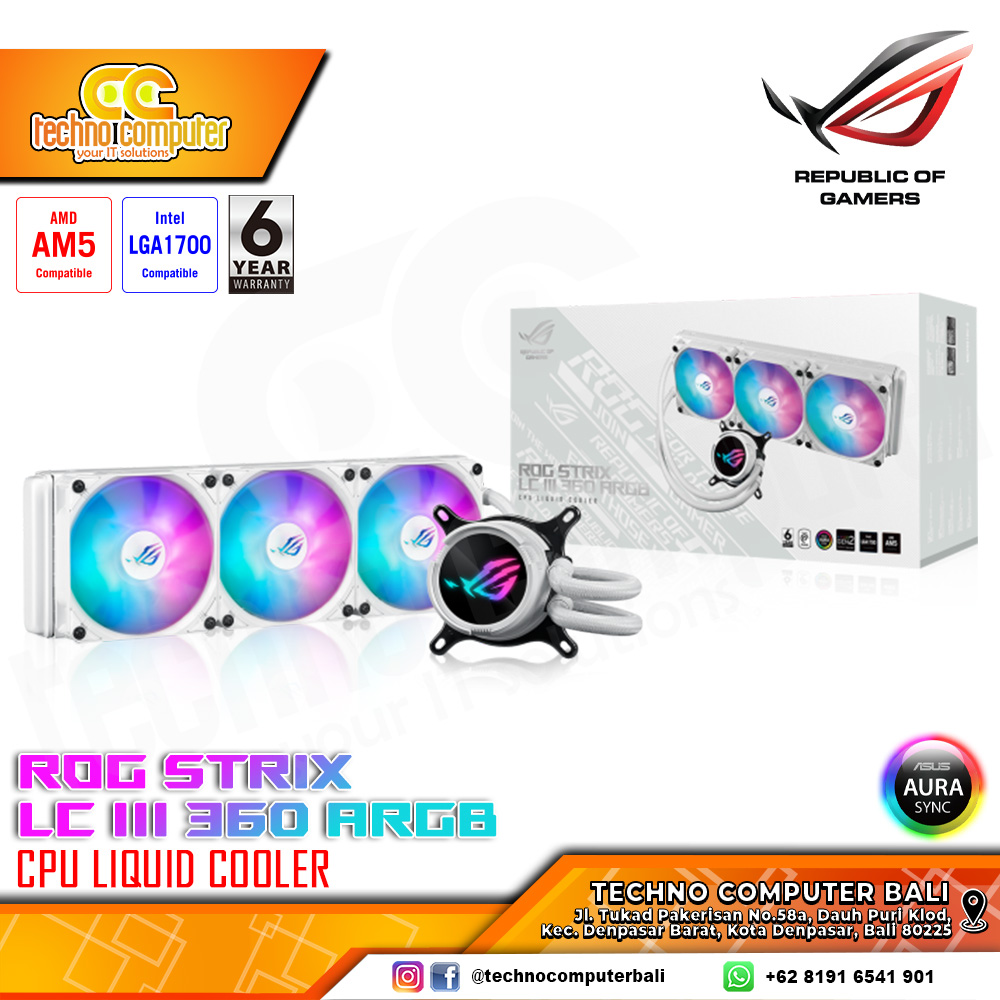 ASUS ROG STRIX LC III 360 ARGB White - CPU Cooler - 360mm AIO Liquid Cooler