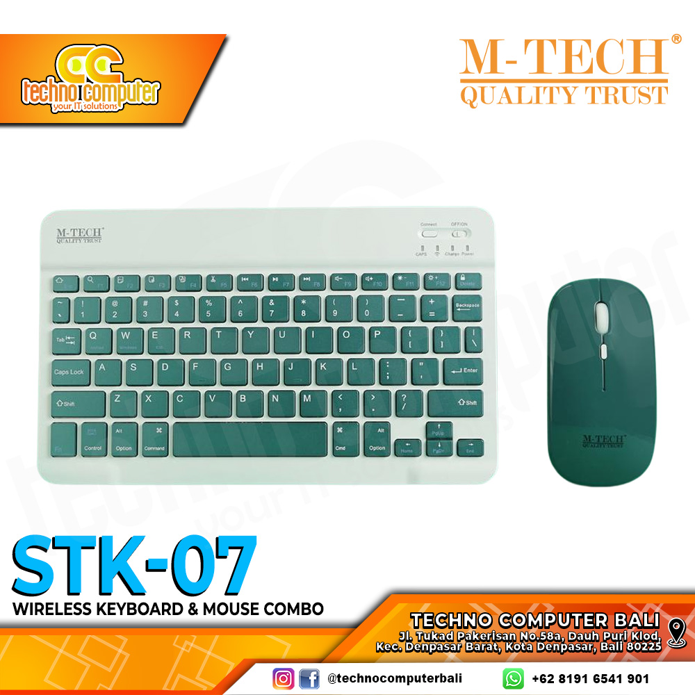 M-TECH STK-07 Dark Green Wireless - Office Keyboard & Mouse Wireless