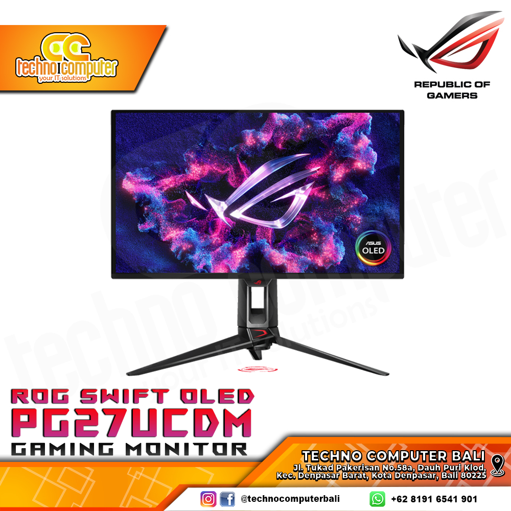 ASUS ROG Swift OLED PG27UCDM Gaming Monitor - 27 inch, 4K UHD (3840x2160), OLED, 240Hz, 0.03ms