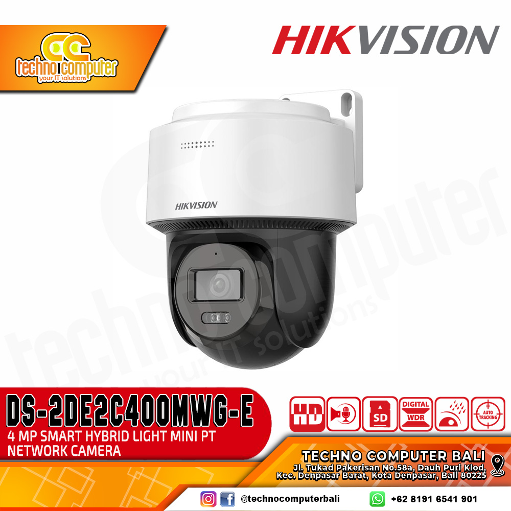 HIKVISION DS-2DE2C400MWG-E 4MP (2.8mm) OUTDOOR Smart Hybrid-light PT Network Camera CCTV