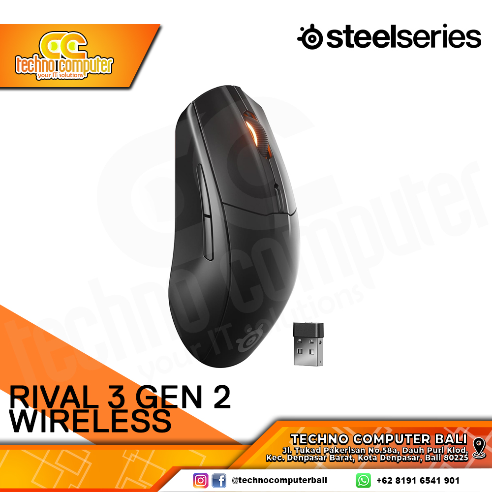 STEELSERIES RIVAL 3 Gen2 Wireless Black - Gaming Mouse Wireless