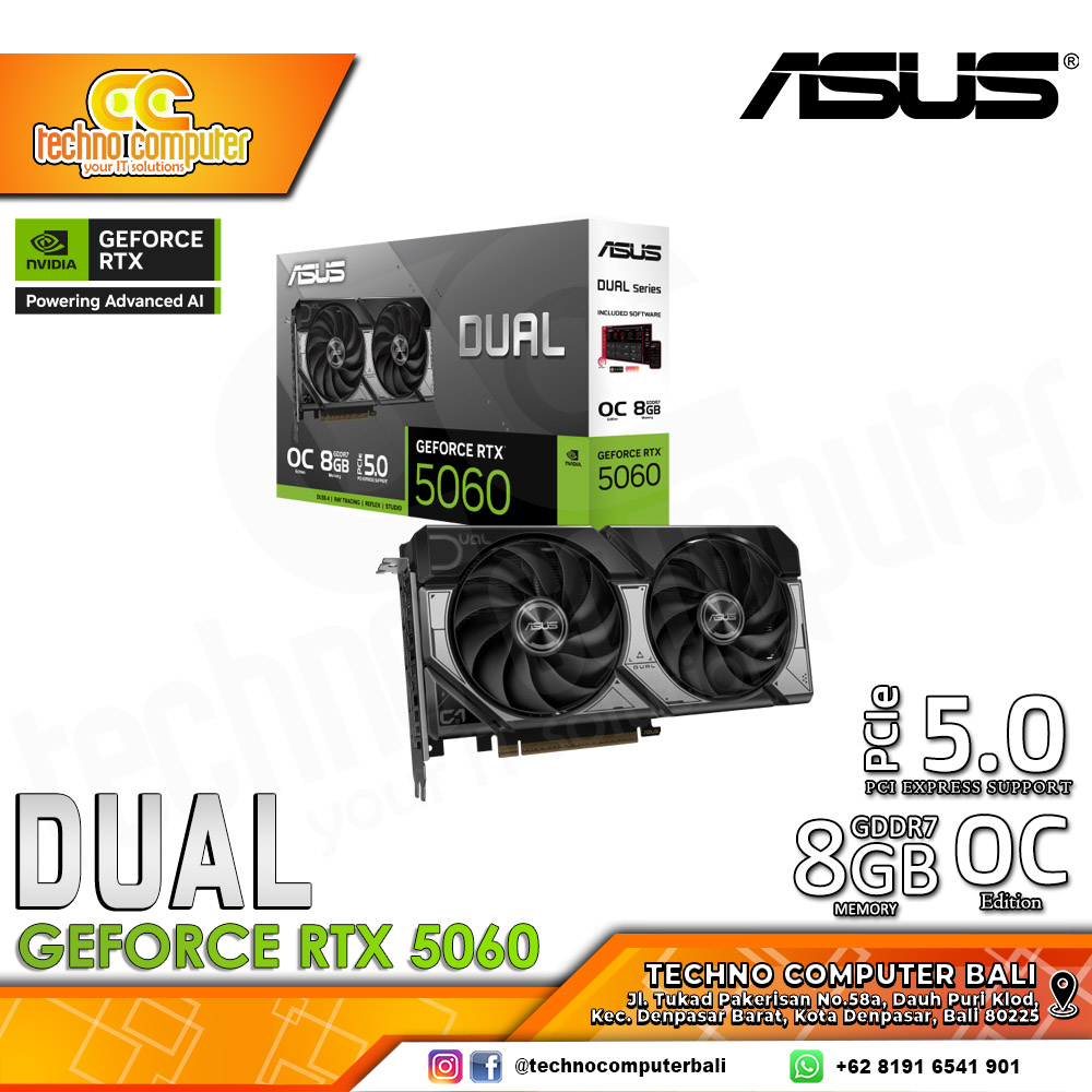 ASUS DUAL NVIDIA GeForce RTX 5060 OC Edition 8GB GDDR7