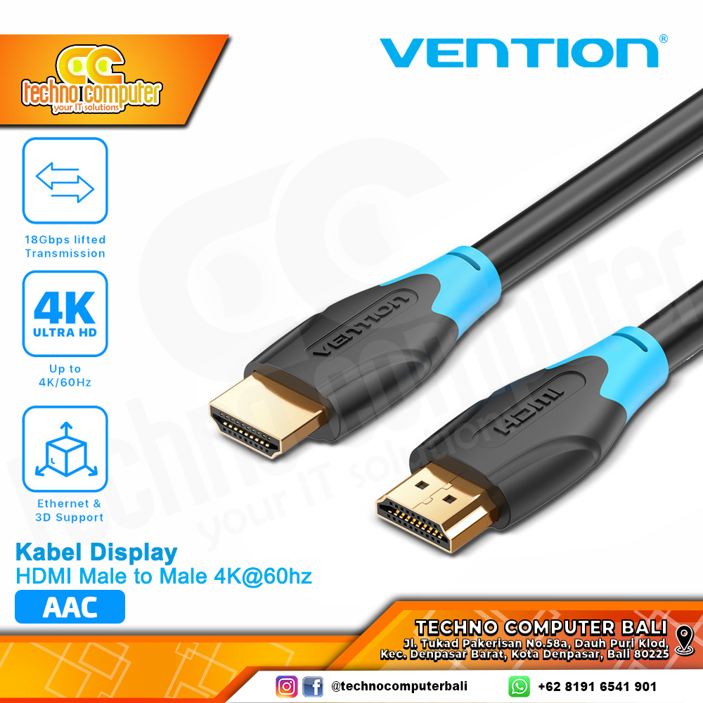 VENTION KABEL HDMI 2.0 Ultra HD 4K Male to Male - AAC 3M