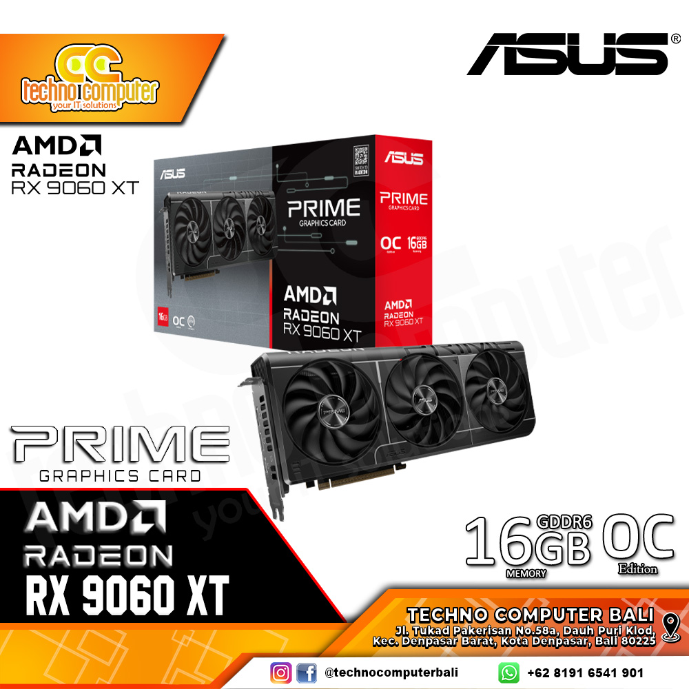ASUS PRIME AMD RADEON RX 9060 XT 16GB GDDR6 OC Edition