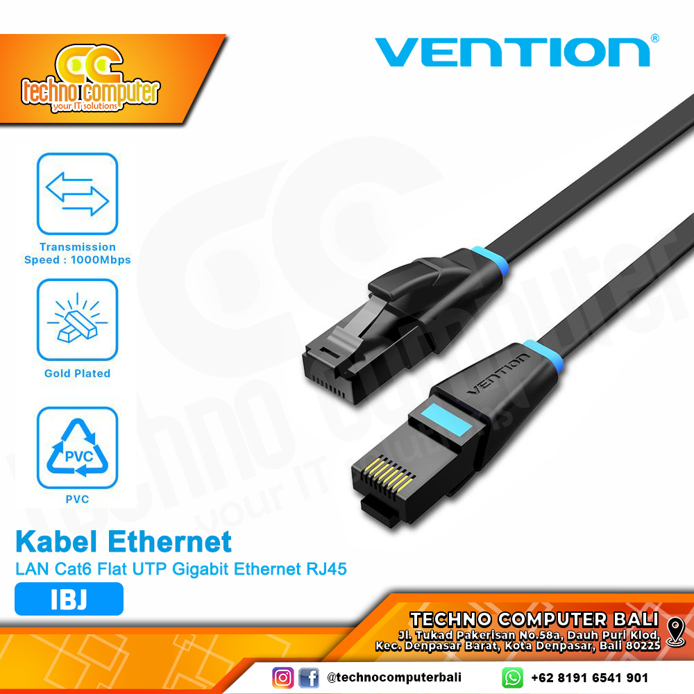 VENTION KABEL LAN Cat6 Flat UTP Gigabit Ethernet RJ45 - IBJ 10M