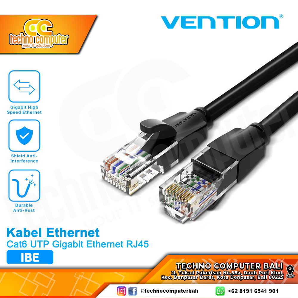 VENTION KABEL LAN Cat6 UTP Gigabit Ethernet RJ45 Round - IBE 3M