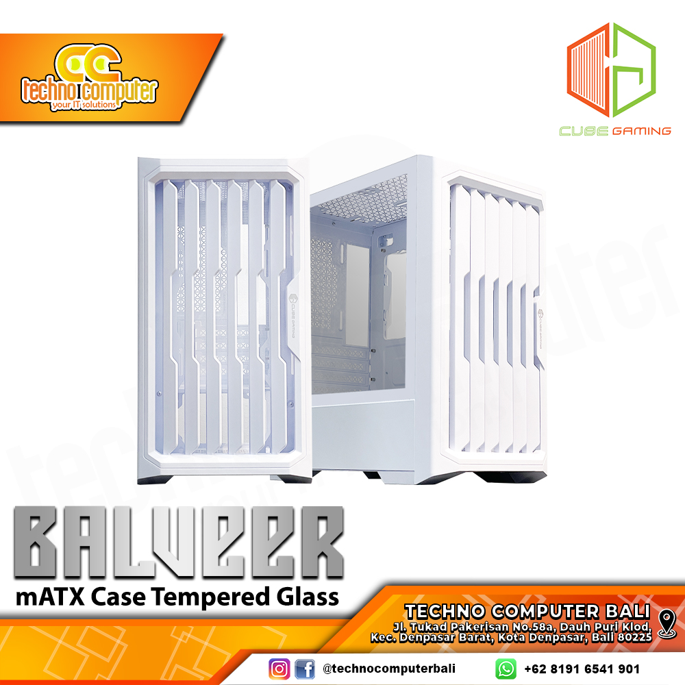 CASING CUBE GAMING BALVEER White - Mid Tower mATX Case Tempered Glass