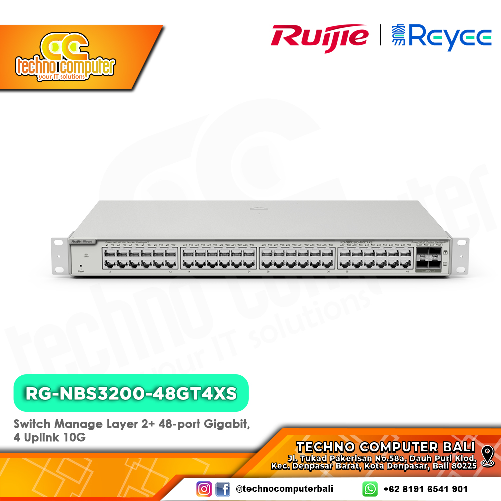 SWITCH HUB RUIJIE/REYEE RG-NBS3200-48GT4XS 48-Port Gigabit Layer 2 Cloud Managed Switch