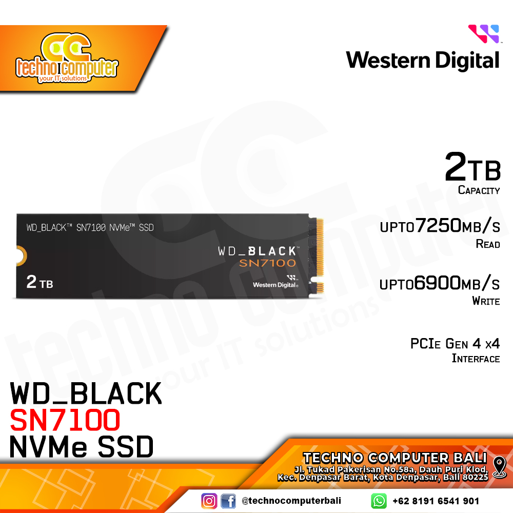SSD WD BLACK SN7100 M.2 NVMe 2280 PCIe Gen4 x4 - 2TB