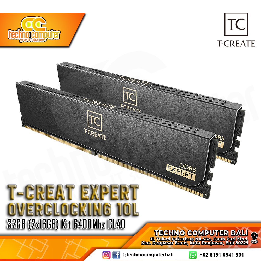 DDR5 TEAM T-CREATE EXPERT 32GB (2x16GB) Kit 6400Mhz CL40 - Black
