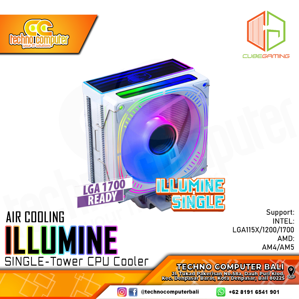 CUBE GAMING ILLUMINE Single - CPU Cooler - 120mm Air Cooler