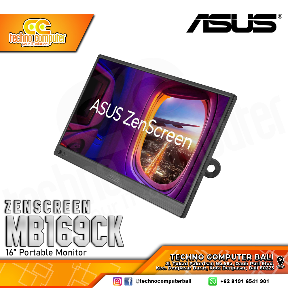 ASUS ZenScreen MB169CK Portabel Monitor - 15,6 inch, FHD (1920 x 1080), IPS, 60Hz
