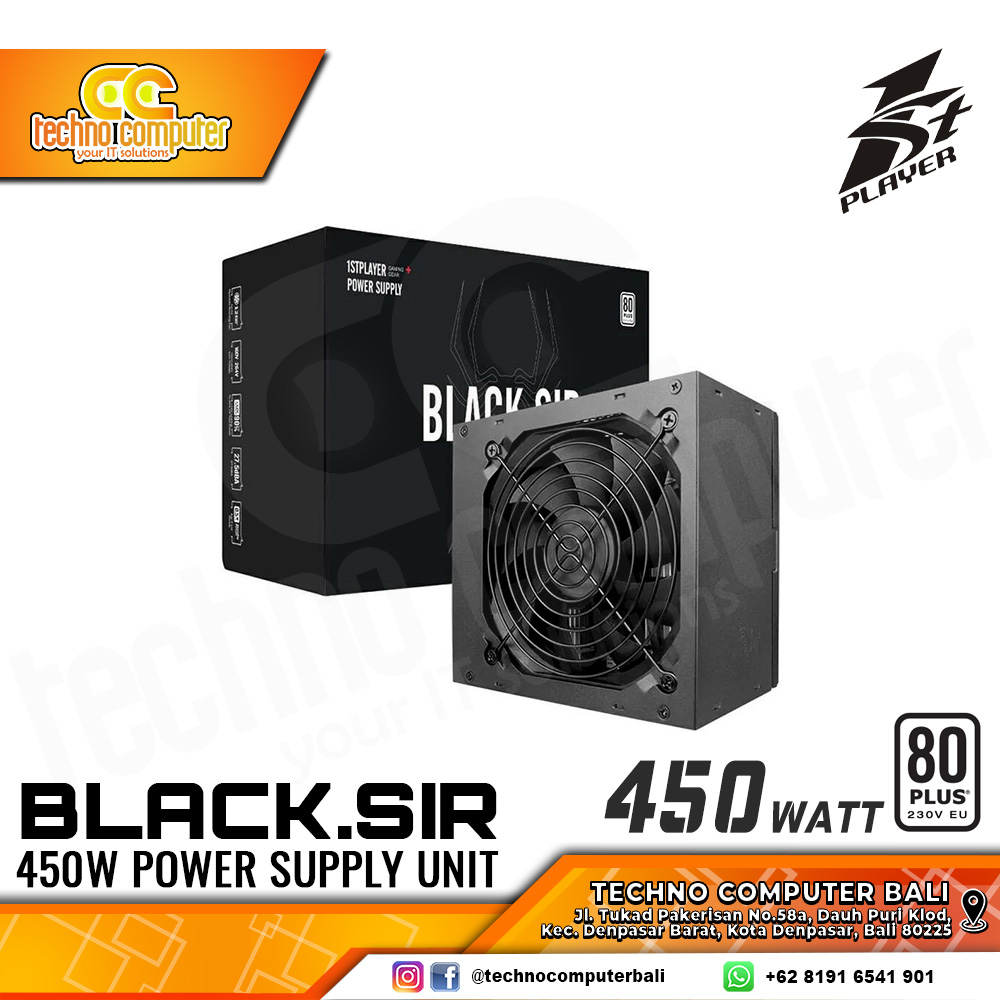 1ST PLAYER BLACK SIR 450W 80+ - Non Modular