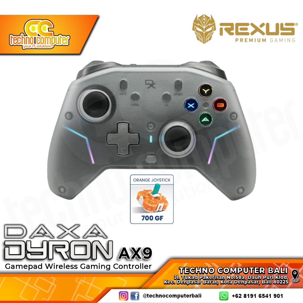 GAMEPAD WIRELESS REXUS DAXA DYRON AX9 - Orange Analog
