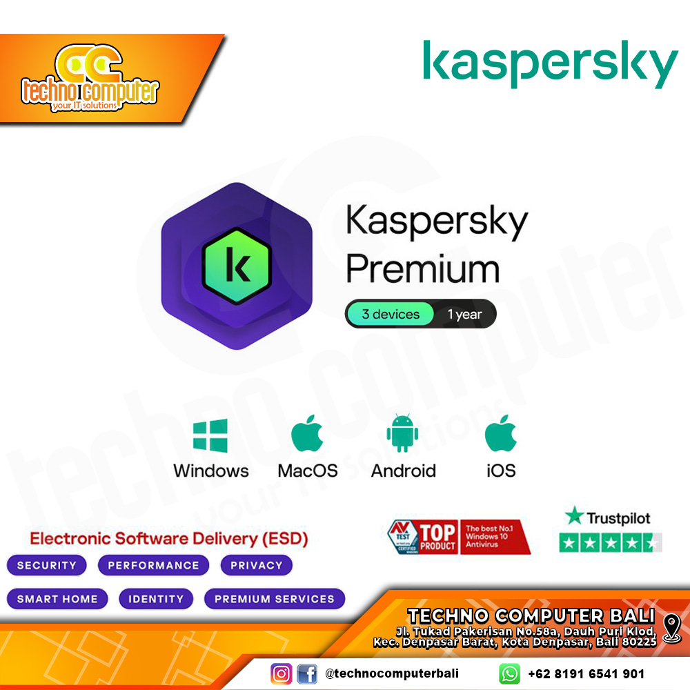 ANTIVIRUS KASPERSKY PREMIUM - 3 DEVICE 1 YEAR (Scratch Card)