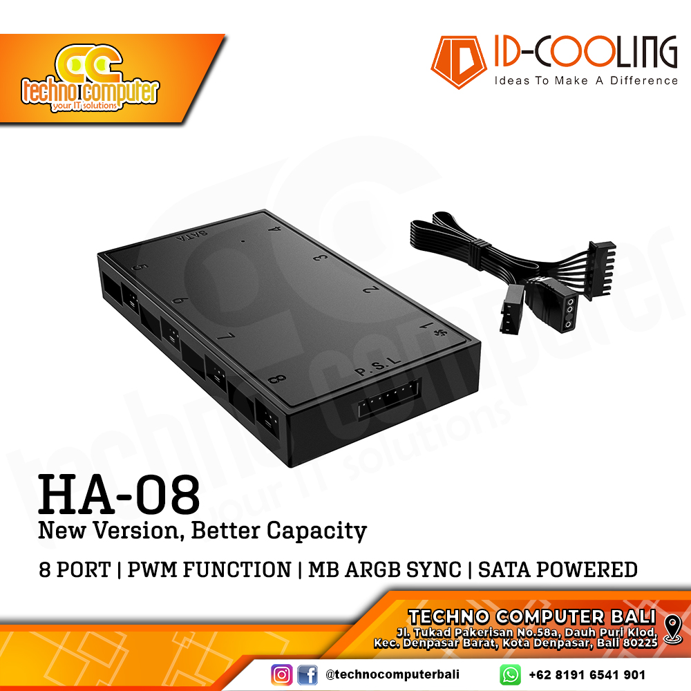 ID-COOLING HA-08 - ARGB Fan Hub 8 Ports PWM Port