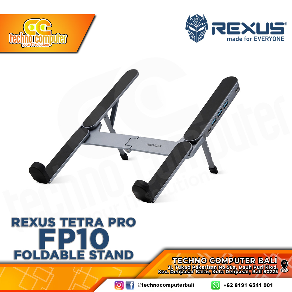 REXUS TETRA Pro FP10 Foldable Stand Laptop with Type C & USB 3.0