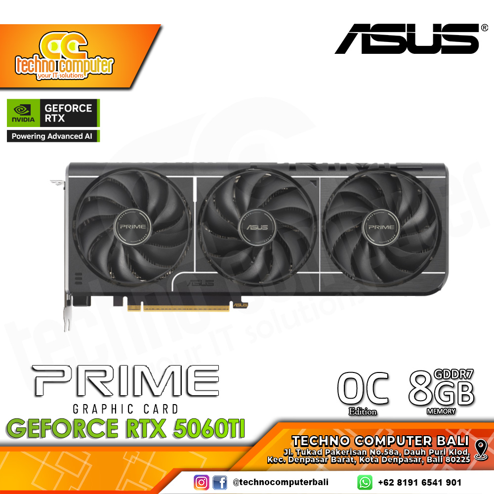 ASUS PRIME NVIDIA GeForce RTX 5060 TI OC Edition 8GB GDDR7