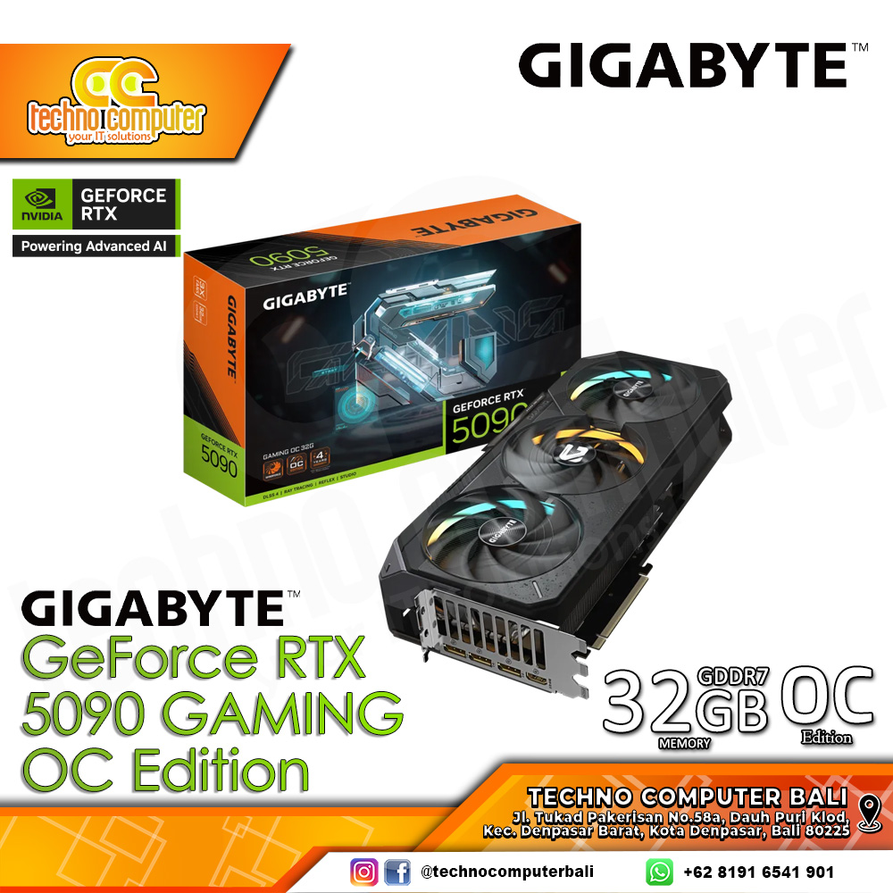 GIGABYTE NVIDIA GeForce RTX 5090 GAMING OC Edition 32GB GDDR7