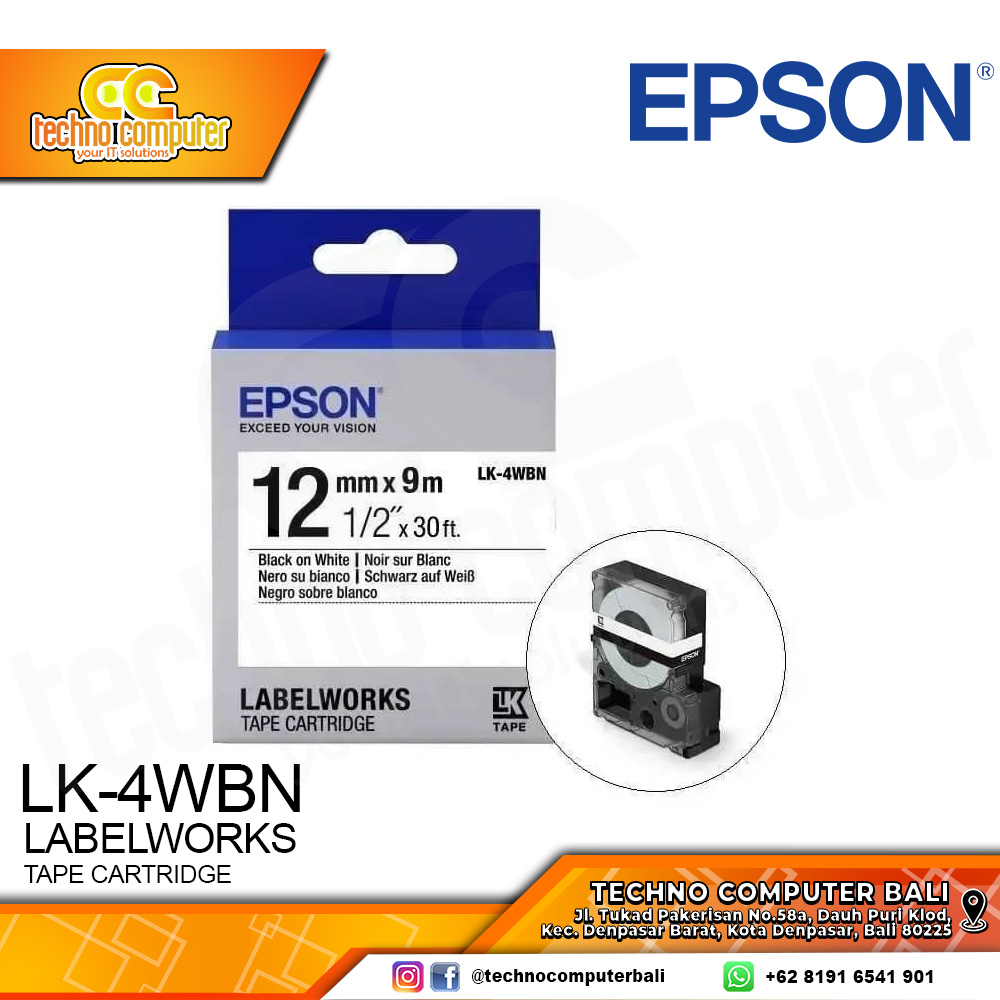 EPSON LabelWorks LK-4WBN Tape Cartridge