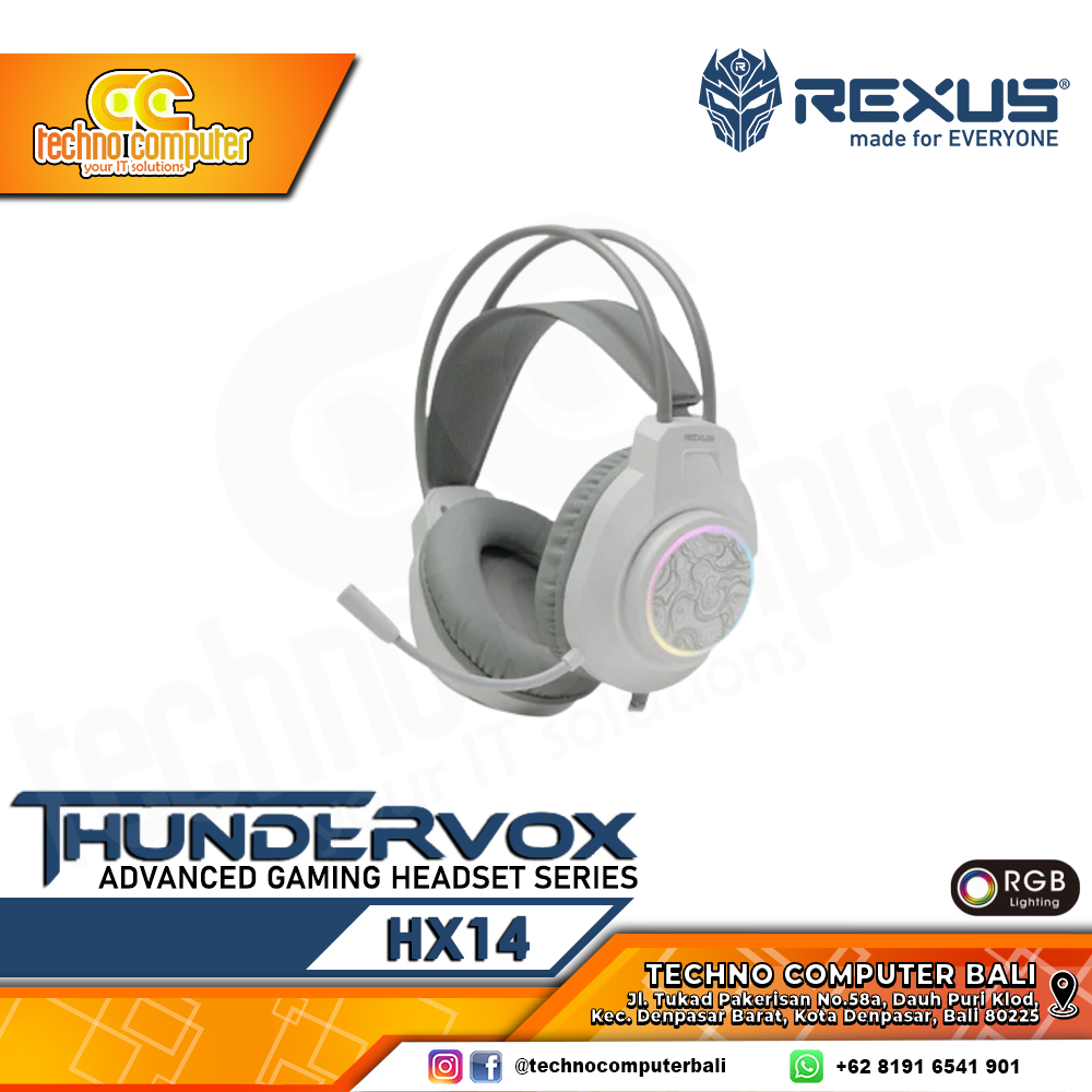 HEADSET REXUS THUNDERVOX HX14 RGB White - Gaming Headset