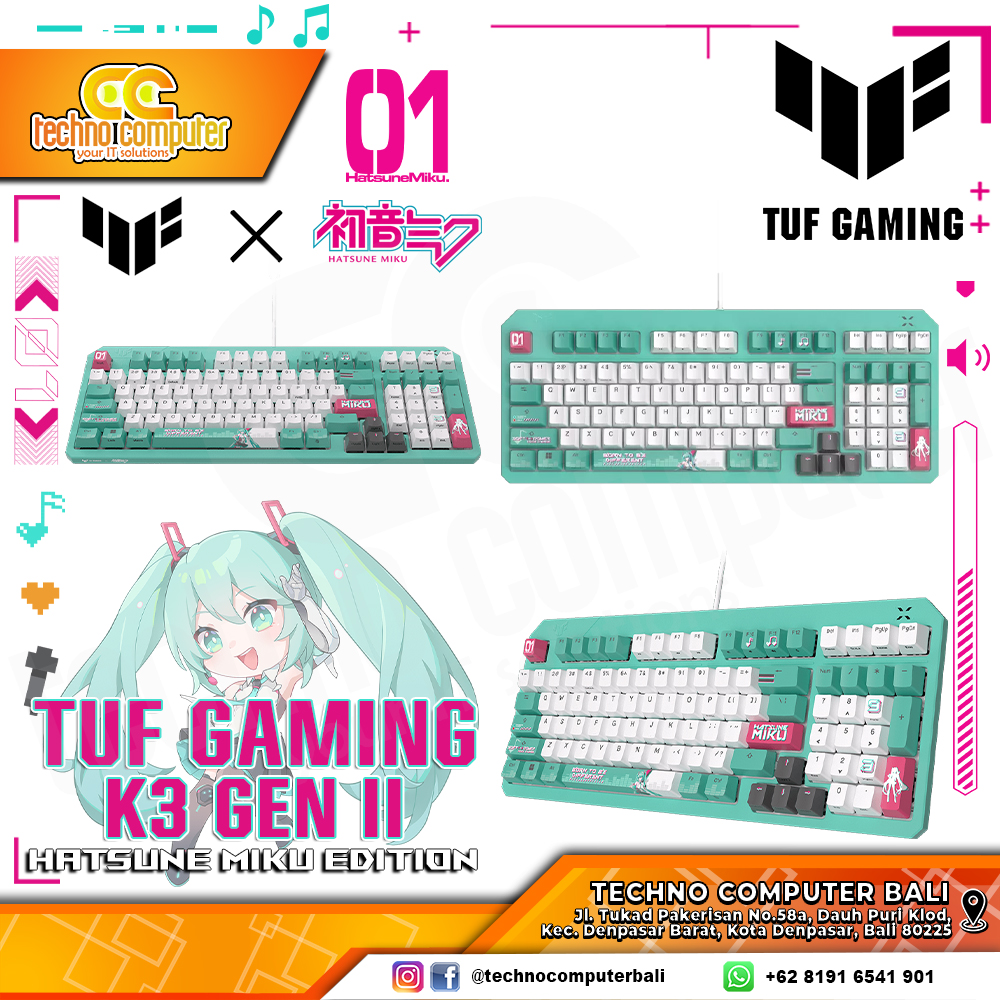 ASUS TUF Gaming K3 Gen II Hatsune Miku Edition - Mechanical Red Switch - Gaming Keyboard