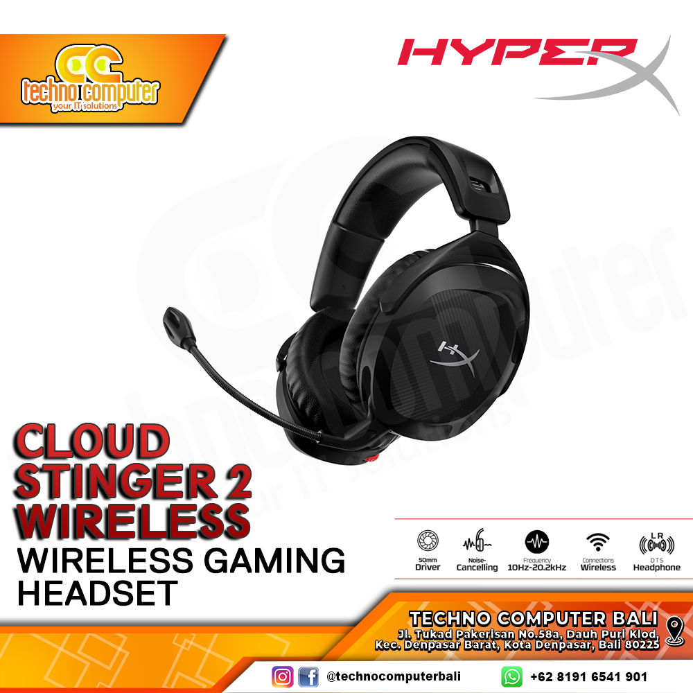 HEADSET HyperX Cloud Stinger 2 Wireless - Gaming Headset (Black)