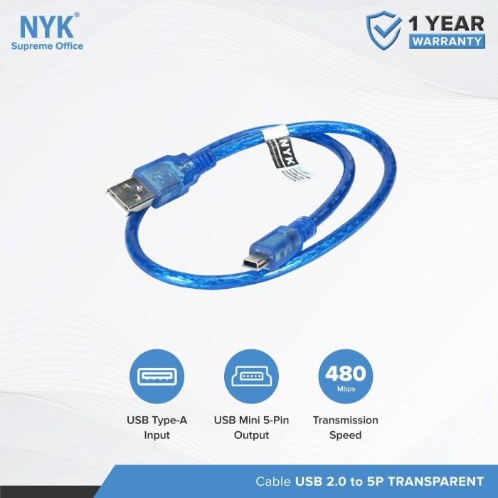 KABEL USB Mini-B (Mini USB/5Pin) NYK - 60cm