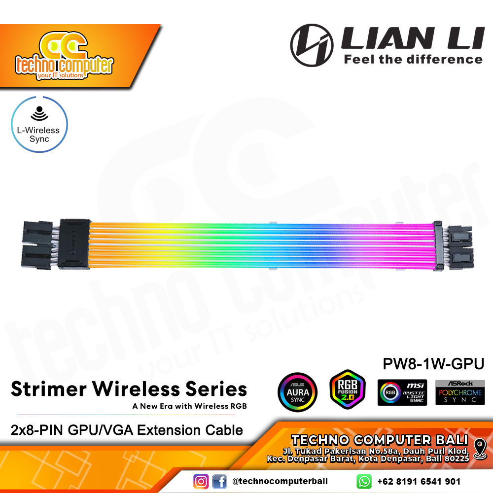 LIAN LI STRIMER Wireless 2x8-PIN - GPU/VGA Extension Cable