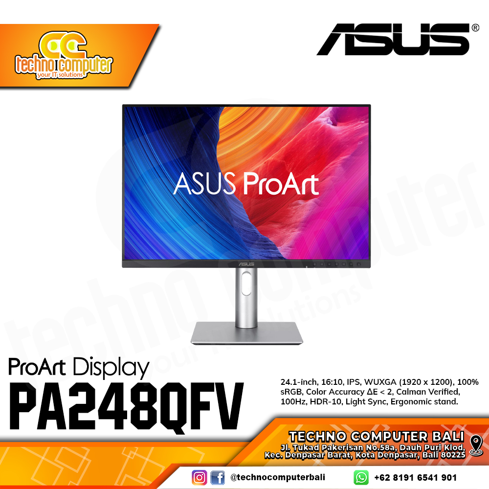 ASUS ProArt PA248QV Gen2 (PA248QFV) - 24 inch, WUXGA (1920 x 1200), IPS, 100% sRGB