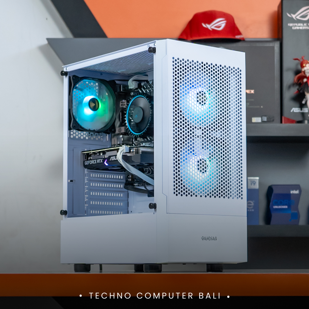 PC GAMING / CORE I5-12400F / RTX 3060 V2 12GB / GAMDIAS TALOS E3 Mesh White