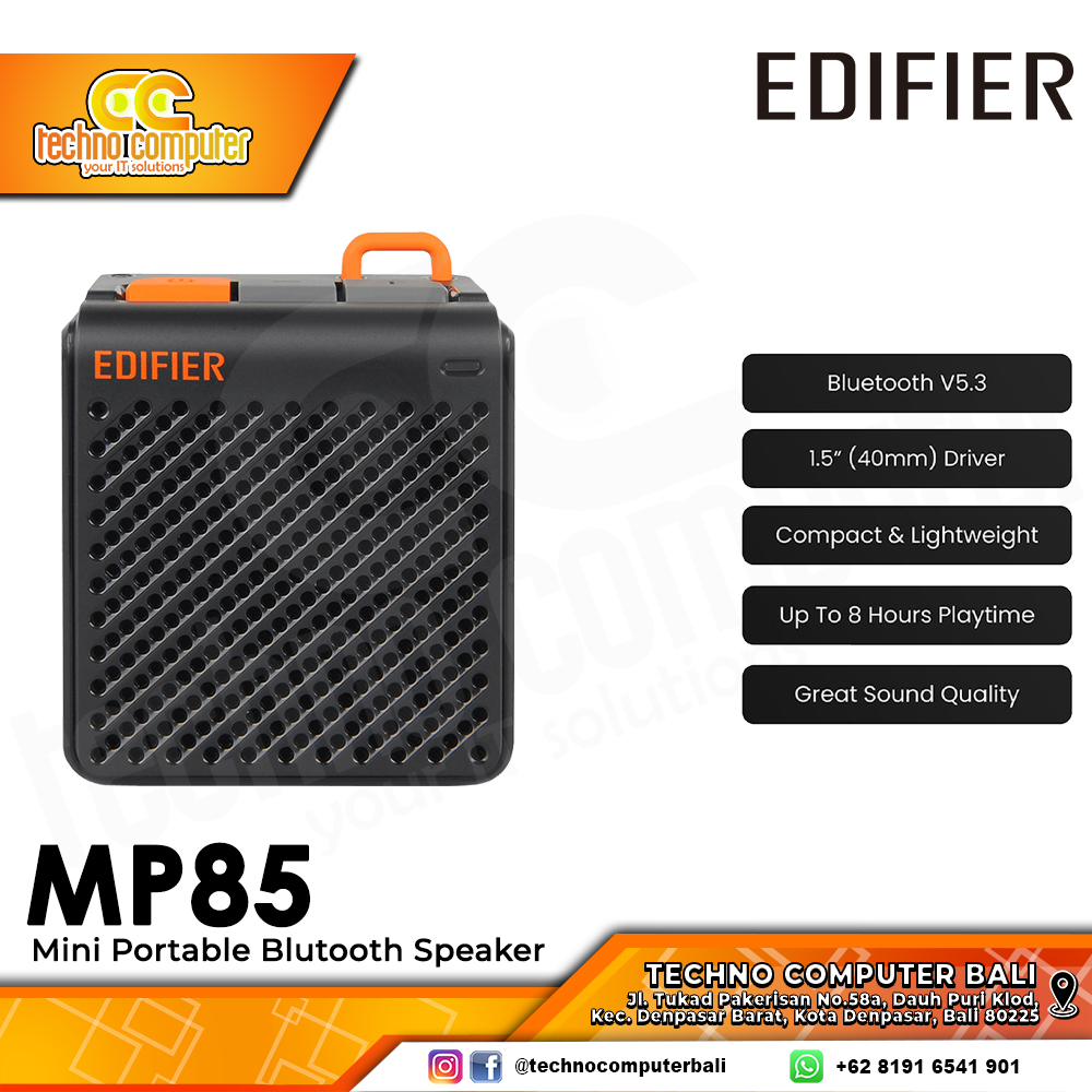 SPEAKER EDIFIER MP85 Mini Portable Bluetooth - Black