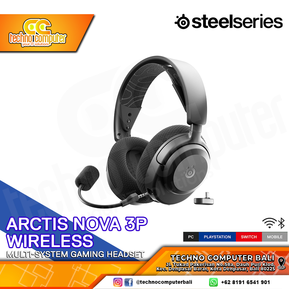 HEADSET STEELSERIES ARCTIS NOVA 3P Wireless Black - Gaming Headset Wireless