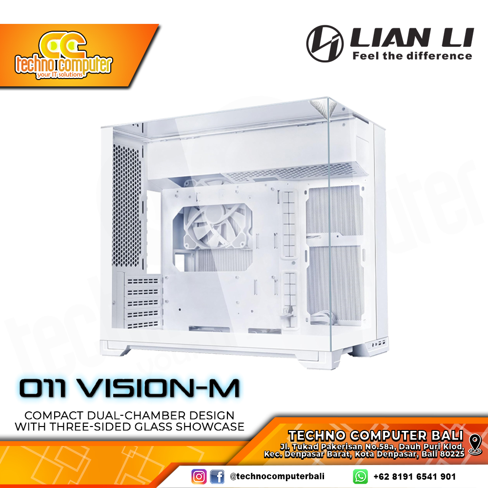CASING LIAN LI O11 VISION-M White - Mid Tower mATX Case Tempered Glass