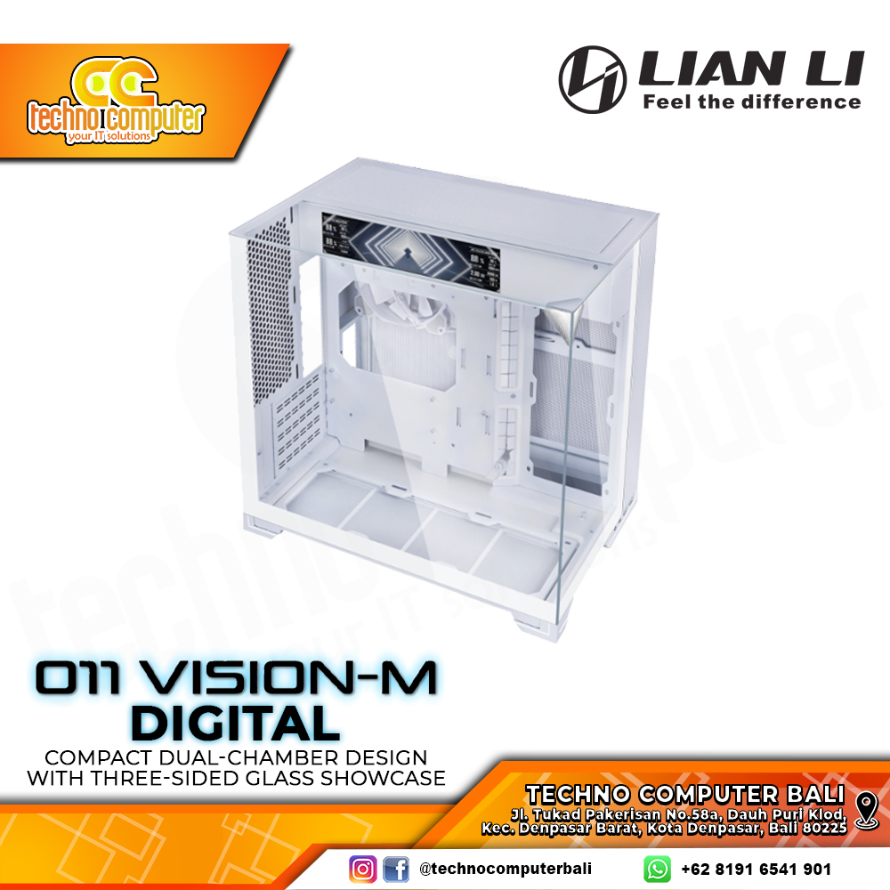 CASING LIAN LI O11 VISION-M DIGITAL White - Mid Tower mATX Case Tempered Glass