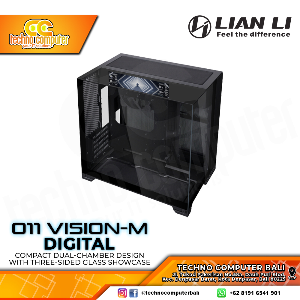 CASING LIAN LI O11 VISION-M DIGITAL Black - Mid Tower mATX Case Tempered Glass