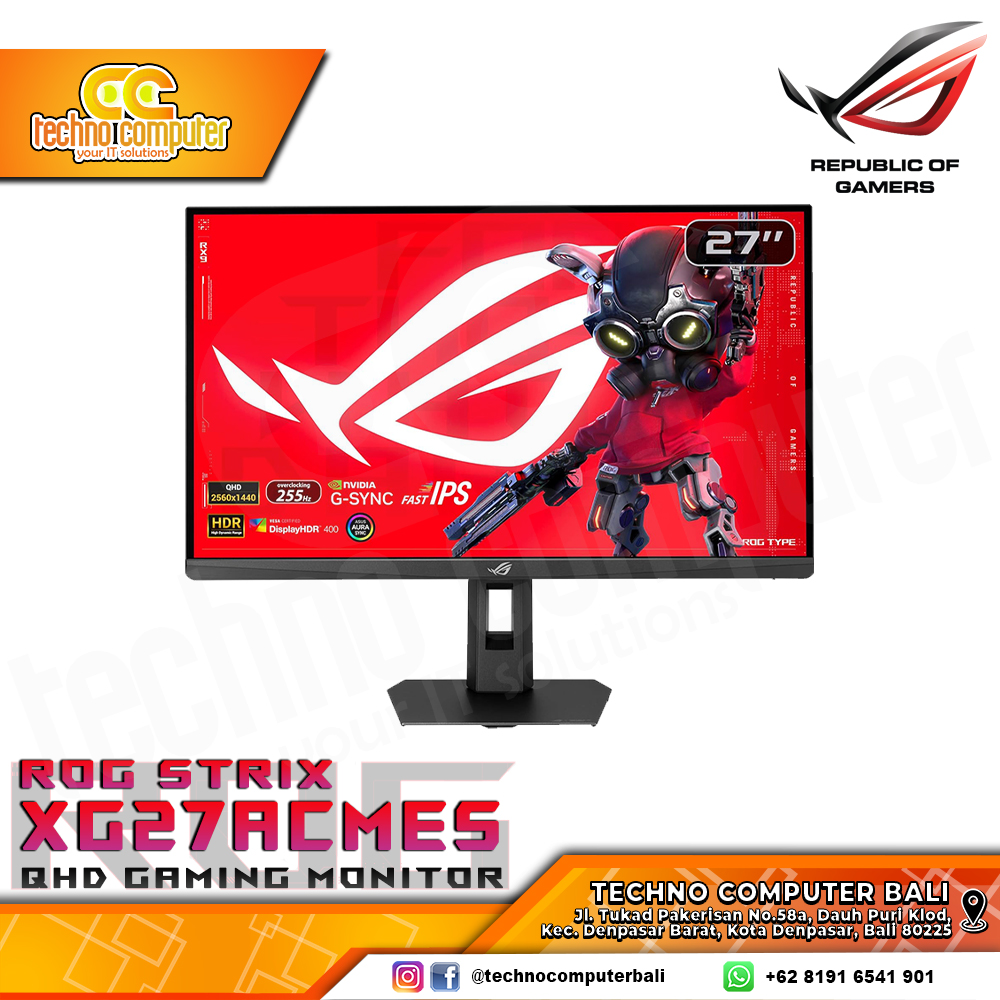 ASUS ROG STRIX XG27ACMES Gaming Monitor - 27 inch, QHD (2560 x 1440), Fast IPS, 255Hz, 0.03ms