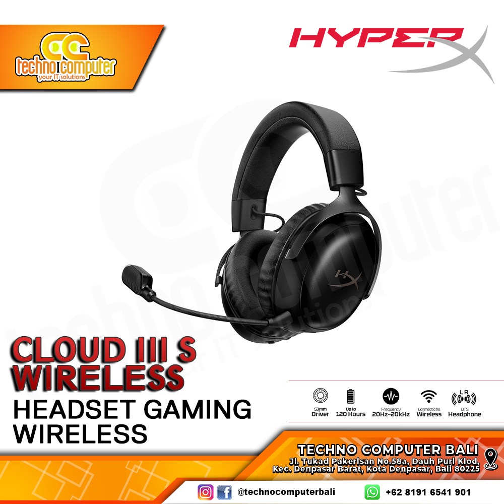 HEADSET HyperX Cloud III S Wireless - Gaming Headset Wireless (Black)
