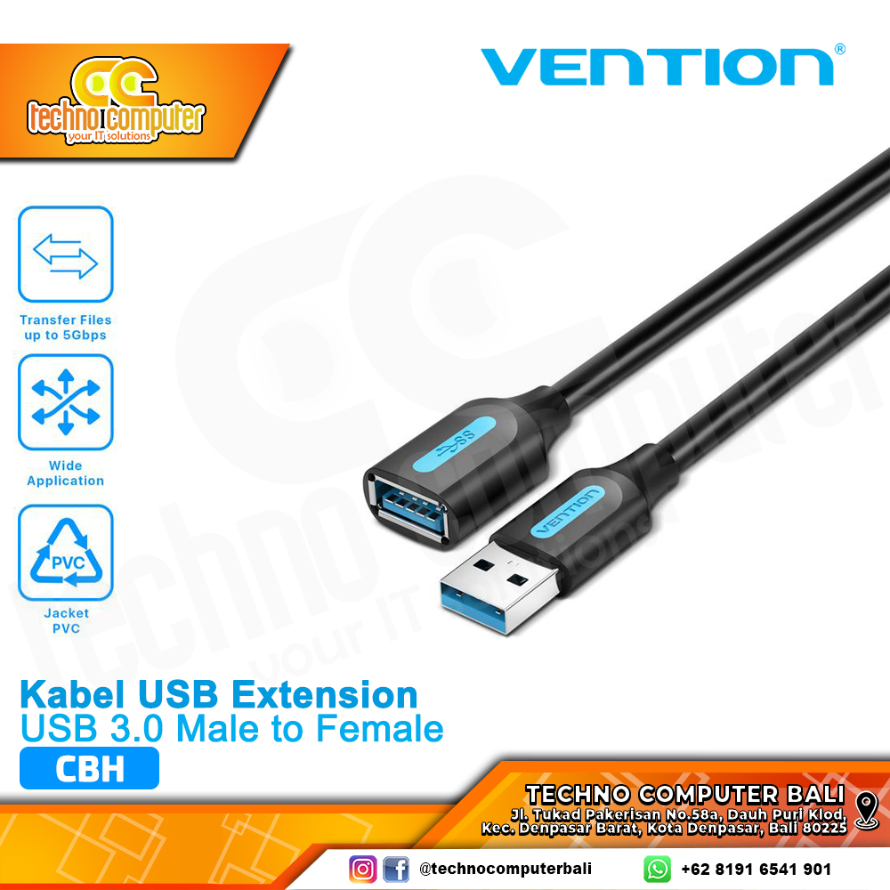 VENTION Kabel USB Extension USB 3.0 Male to Female - CBH 1.5M