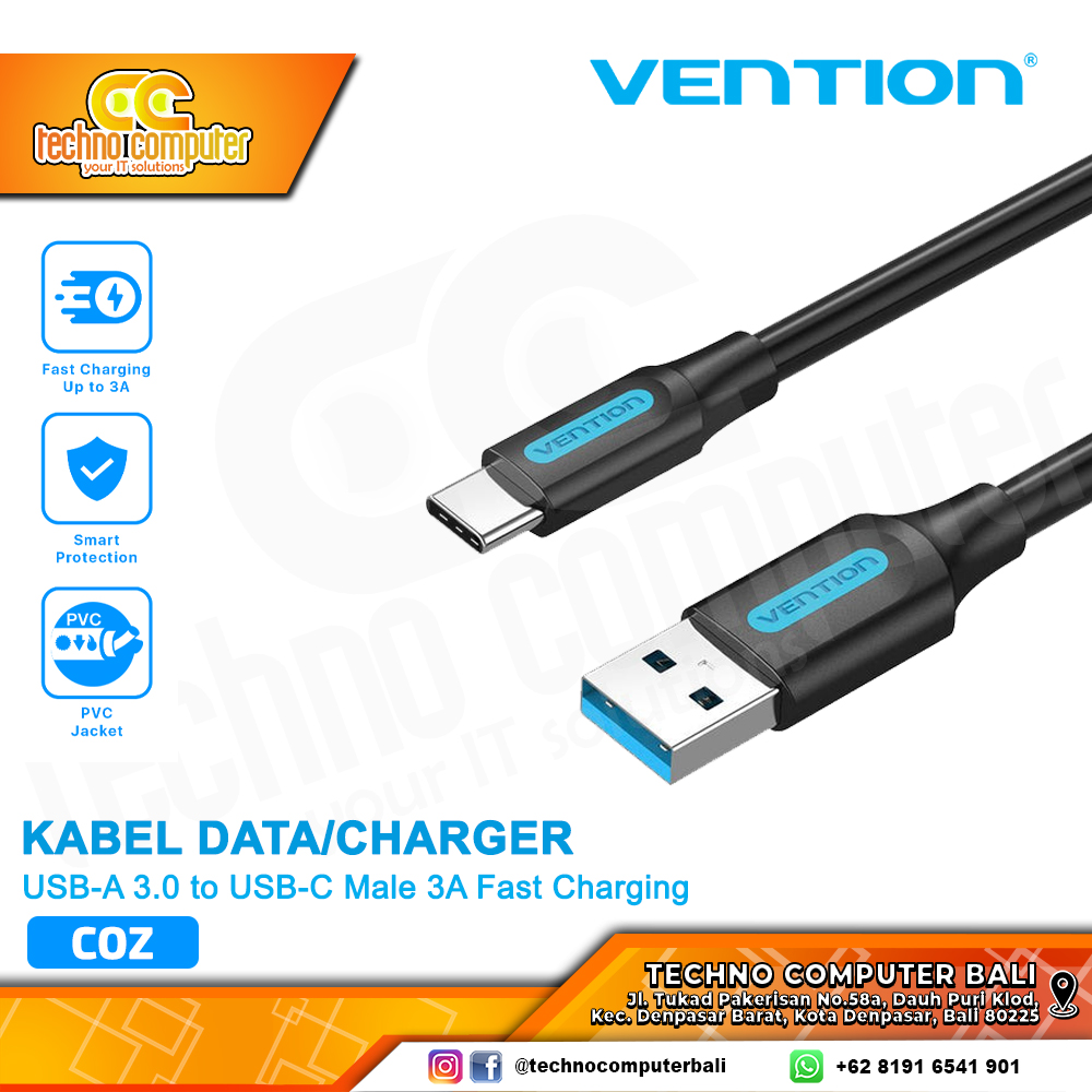 VENTION Kabel Data USB-A 3.0 to USB-C Male 3A Fast Charging - COZ 2M