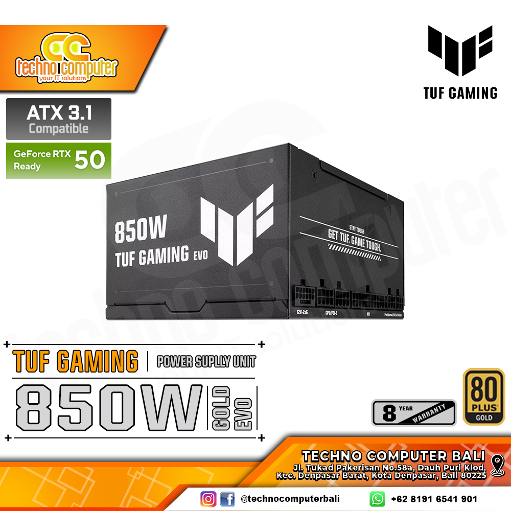 ASUS TUF GAMING-850G EVO 850W 80+ Gold ATX 3.1/PCIe 5.1 - Full Modular