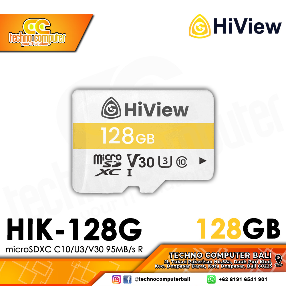 MEMORY CARD HiView microSDXC 128GB C10/U3/V30 95MB/s R (HIK-128GB)