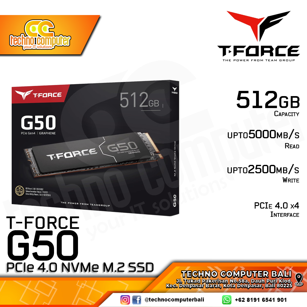 SSD T-FORCE G50 M.2 NVMe 2280 PCIe Gen4 x4 - 512GB