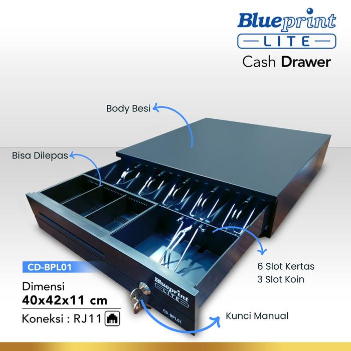 CASH DRAWER BLUEPRINT CD-BPL01 (40x42x11cm)